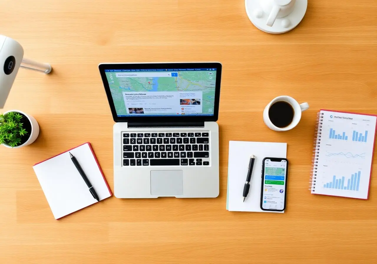 Painel de marketing digital com Google Maps e métricas de SEO local para empresas de Presidente Prudente